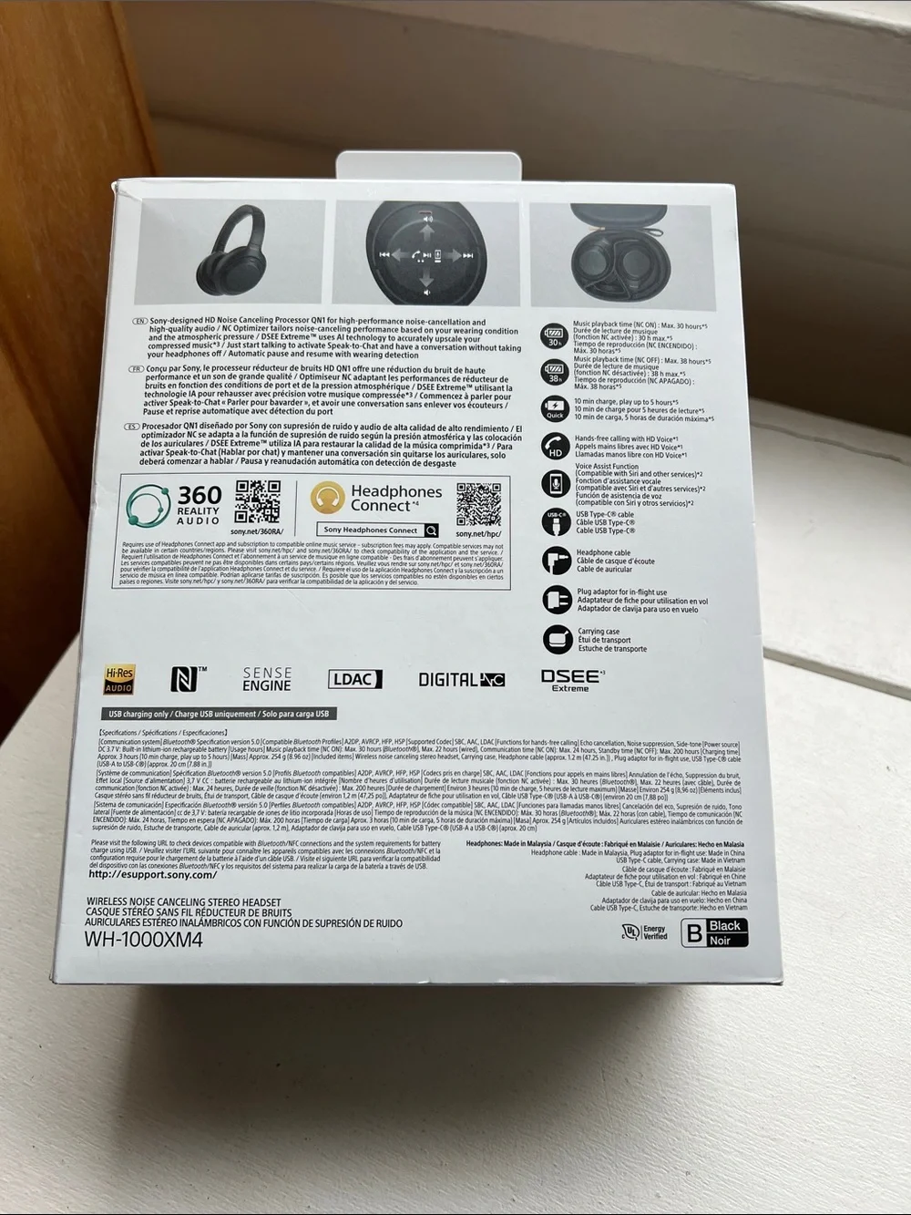 Sony WH-1000XM4 Wireless Noise-Canceling Headphones Black over the ear Bluetooth